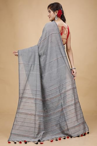 Image of Women's Traditional Bengal Handloom Soft Cotton Khesh Saree