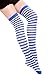 Produktbild Dress Me Up - W-001-blue Karneval Fasching Cosplay Strümpfe Overknee Kniestrümpfe Ringelstrümpfe Girly Blau Weiß