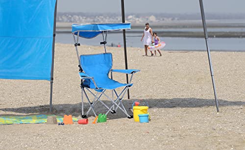 Quik Shade Folding Canopy Shade Kids With Carry Bag Camp Chair, Polyester, Blue #TOP3