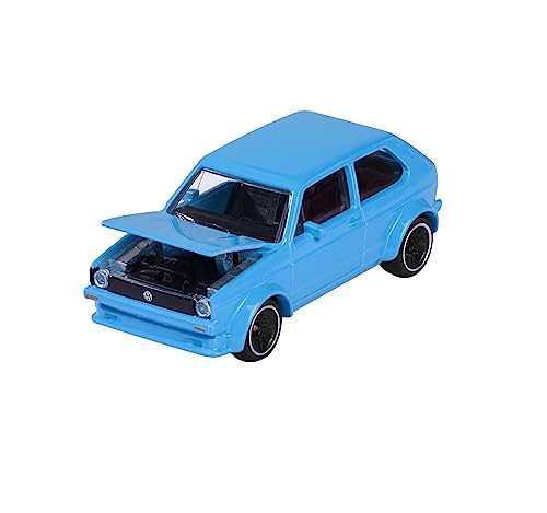 Majorette - Voiture Vintage - VW Golf MK1 - Jouet - Échelle 1/64 (7,5 cm) - avec Carte à Collectionner - pour Enfants à partir de 3 Ans - Transparent