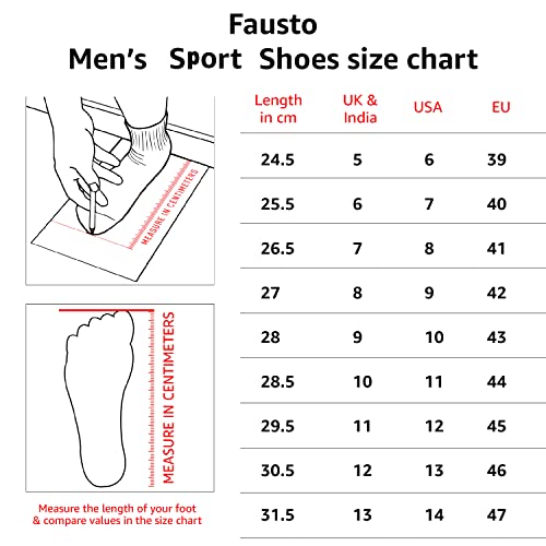 FAUSTO Men's Sports Lace Up Outdoor Running Shoes