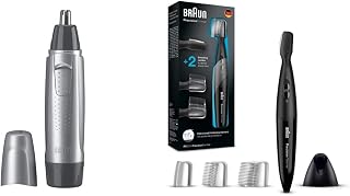 Braun EN10 - Cortapelos Hombre nariz y orejas, color plata & PT 5010 - Recortadora de barba de precisión, maquina de afeitar, color negro, pilas, 2015