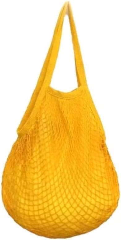 Bolsa de Praia em Macramê, Crochê, Redinha Feminina, Amarelo. Colorida Feminina Verão Moda Praia Sacola de Redinha (Cáqui)