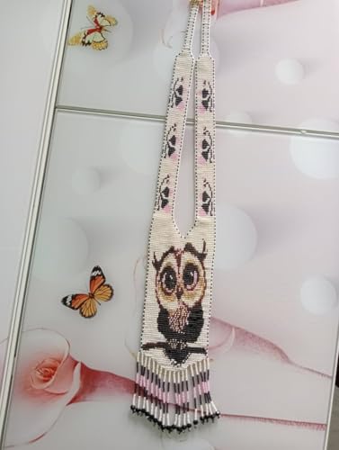 Collier hibou ukrainien traditionnel en perles, une idée cadeau unique - 4