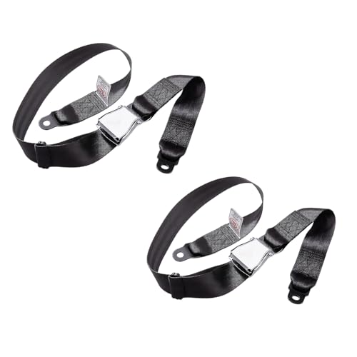Lot de 2 Ceinture de traction universelle ajustable à deux points pour avion, aviation, voiture, équipement de divertissement, camping-car, lits, bus, véhicules...