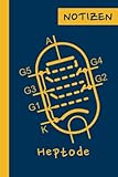  Notizbuch - Heptode: Symbol einer Vakuumröhre, punktkariertes Papier