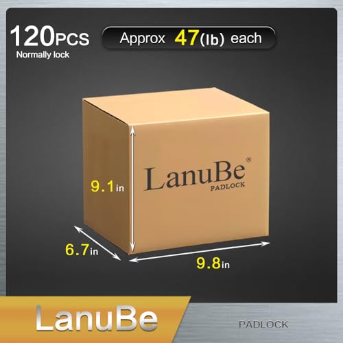 Image of LanuBe Lock Laminated keyed padlock1-9 /16 inch, keyed Alike Locks, Normal Shackle,Marked Black Plastic Hoop, Pack of 120