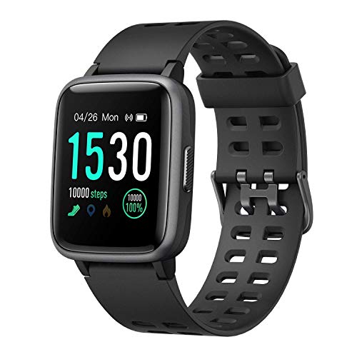Smart Watch for Android iOS Phone, Fitness Tracker Watch Health Exercise Smartwatch with Pedometer Heart Rate Monitor Sleep Tracker IP68 Waterproof Compatible with iPhone Samsung for Men Women (Black)