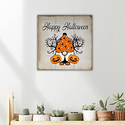 Panneau mural en bois Halloween nain citrouille déco chrétienne - 5