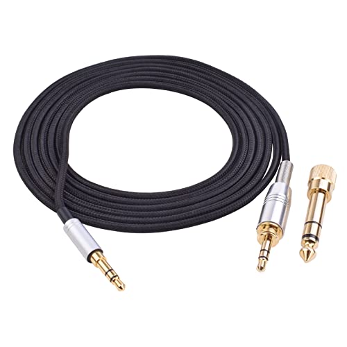 Cable de audio reemplazo con adaptador 6.35mm y doble 3.5mm 2m miniatura 7