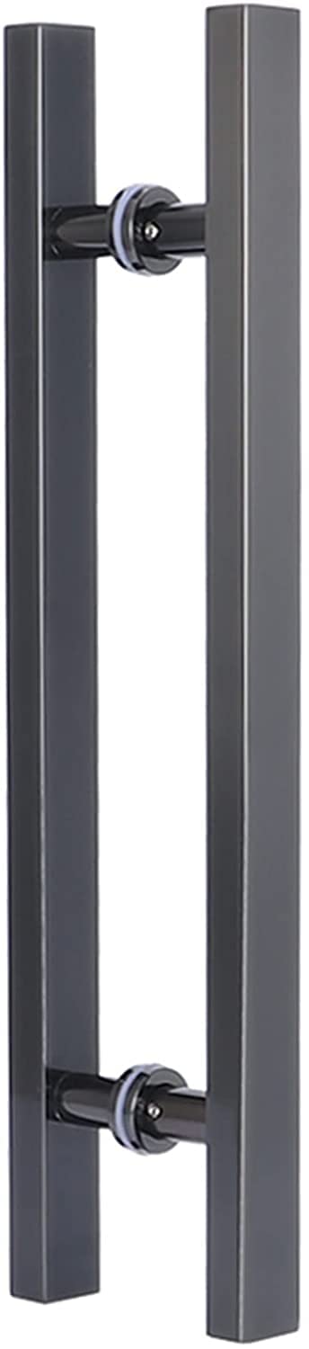 SaryEdge Door Handle/Barn Door Set,50/60/80/100/120cm Extra Long Gold Stainless Steel Door Handle Push Pull, Barn Door Handle for Wooden/Glas,Gloss Black-50cm/19.7in-,Gloss Black-50cm/19.7in-30cm