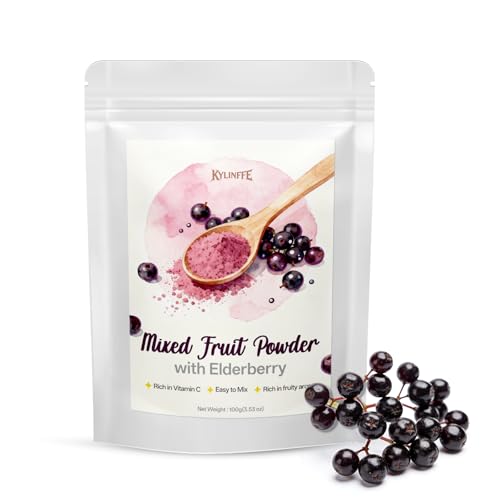 Elderberry Powder - Natural Non-GMO Fruit Blend Sugar Free & No Additives Ideal for Beverages Smoothies & Drinks