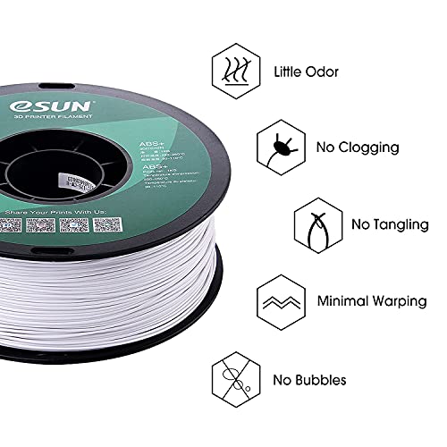Filament eSUN ABSPlus blanc froid 1,55 kg qualité industrielle
