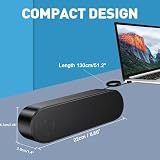 YYV Głośnik komputerowy USB, przenośny głośnik do komputera stacjonarnego, laptopa, notebooka, przewodowy mini głośnik soundbar z głośną głośnością, regulacją głośności i przyciskiem wyciszenia (w