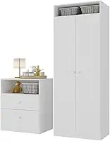 Guarda Roupas 2 Portas com Cômoda 2 Gavetas Pimpolho Multimóveis Branco