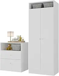 Guarda Roupas 2 Portas com Cômoda 2 Gavetas Pimpolho Multimóveis Branco