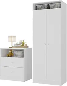 Guarda Roupas 2 Portas com Cômoda 2 Gavetas Pimpolho Multimóveis Branco