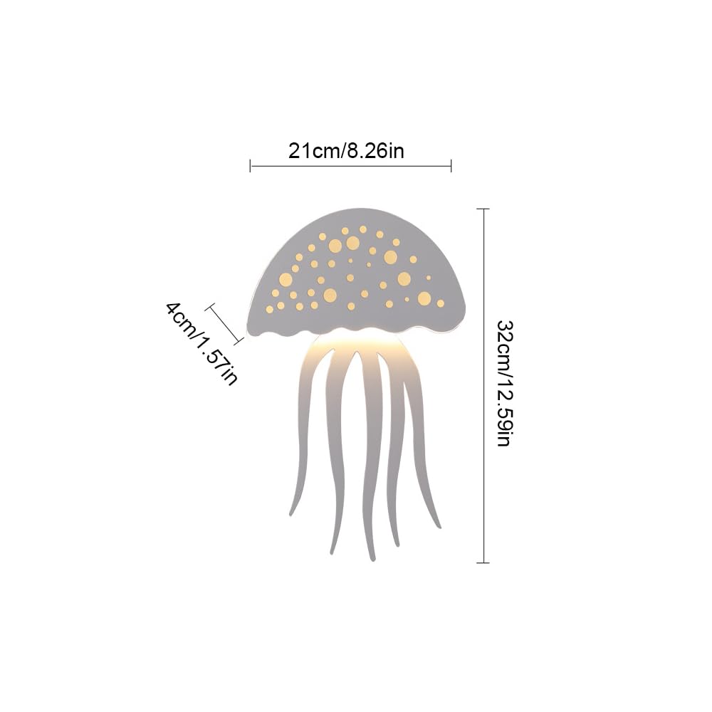 Kreskówka Jellyfish Wall Light LED Biała ściana tkaninowa kreatywna lampa dziecięca nocna lampka zwierzęcych hardwidired kinkiety oświetlenia ścienne dzieci światła na ścianie Learned extensively