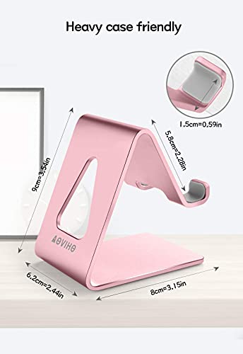 Aoviho Desk Cell Phone Stand Phone Holder - Desktop Phone Cradle Dock For Iphone 13 12 Pro 11 X Xs Max 8 7 6 6S Plus Se 5 5S Samsung Huawei All Smart Phones (Rose Gold) #TOP6