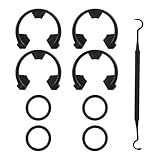 Water Softener Seal Kit, 4 Snap Clips (7337563 WS60X10004 1205500 7116713 1205500 7116713) 4 O-Rings (7337571 7170288 900535 STD302213 WSO3X10025) & Crochet Hook for Kinetic Wares GE Morton