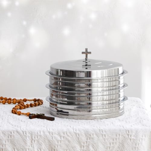 Zhehao 3 Sets Holy Communion Trays for Churches with Lid, Churches Cup Fillers, 100 Disposable Communion Cups (Silver) by Zhehao - Image 5