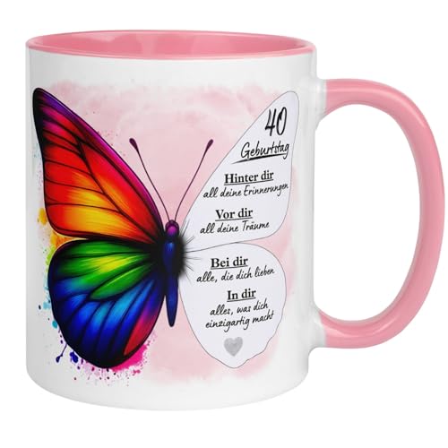 40 Geburtstag Frauen Geschenk Tasse | Schmetterling - Hinter dir