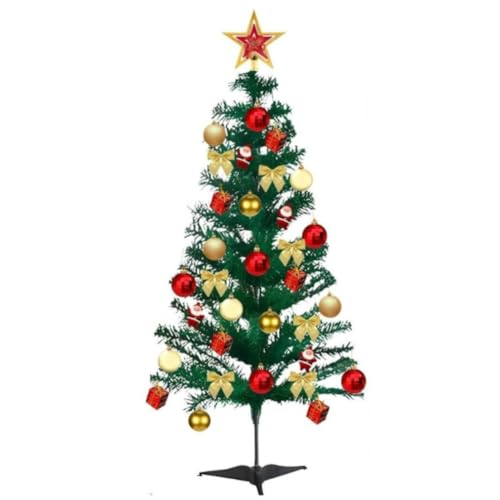 Kit Completo Arvore de Natal Enfeite Decorada 90 Cm 70 Galhos