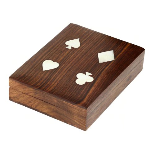 Ajuny - Scatola per carte da gioco in legno