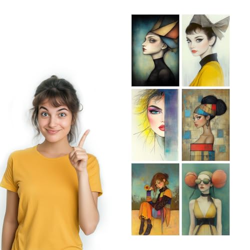 Image of SiddArtify Modern Portrait Wall Art Prints Set - Fashion Poster Decor for Living Room Bedroom Office - 12x18 inch Sticker Pack of 6