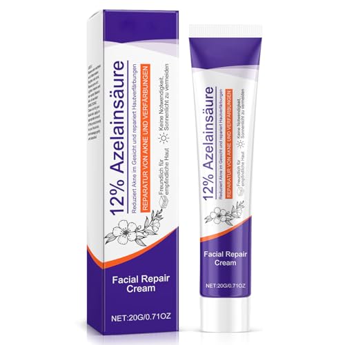 Crema acido azelaico 12%, efficace rosacea cura del viso, riduce le macchie dell'acne e migliora il tono della pelle opaca, per pelli sensibili, 20 ml