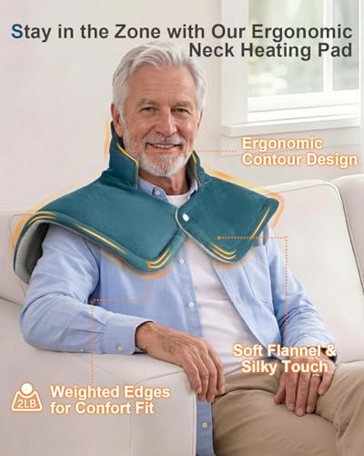 Image of Heating Pad for Neck Shoulders Back, Upgraded PTC+NTC Even Heating, Versatile Electric Heated Neck Wrap for Full-Body Relax, Birthday Gifts for Women Men Mom Dad Wife Husband, ETL Safety Certified