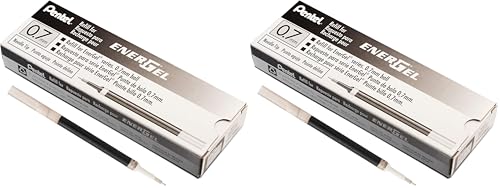 Pentel EnerGel refill ink for needle-tip pens, 0.7mm, black (LRN7-A) pack of 2
