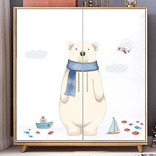 2Pc Cartoon Polar Bear Wall Sticker Kids Baby Room Bedroom Nursery Decoration Mural Decals Wallpaper Art Removable Stickers #TOP2