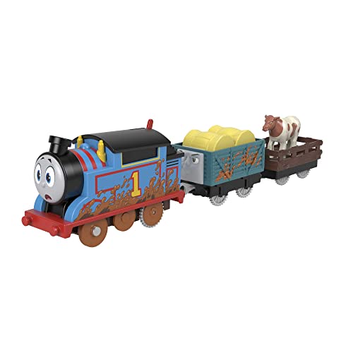 Thomas & Friends Muddy Farm Thomas Motorized Battery-Powered Toy Train Engine for Preschool Kids Ages 3 Years and Older