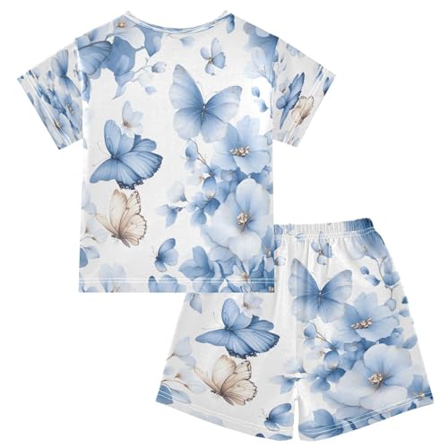 senya Short Sleeve Pajamas Sets Summer Cotton Sleepwear Butterfly Pattern2