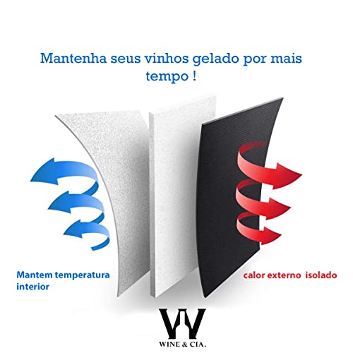 Wine Bag Para 2 Garrafas de Vinho Termica Wine & Cia Cinza