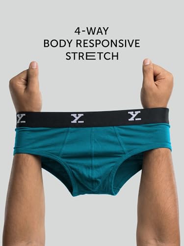 Image of XYXX Men's Ace Micromodal Regular Fit Solid Antimicrobial Briefs with No Marks Waistband (Pack of 2)