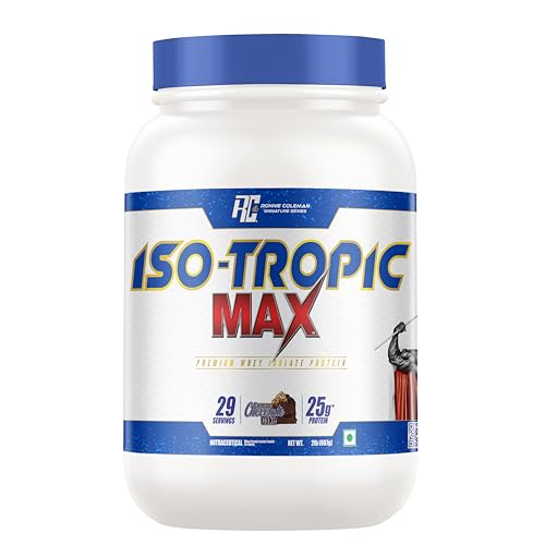 Image of Ronnie Coleman Signature Series Iso-Tropic Max, 907g (2lbs) | German Chocolate Cake | 29 Servings | Premium Whey Isolate Protein Powder