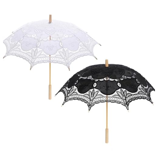 Best clear umbrella for wedding Beeveer Vintage Wedding Lace Parasols