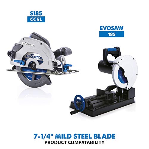 Evolution Power Tools 185BLADEST Steel Cutting Saw Blade, 7-1/4-Inch x 40-Tooth , Blue