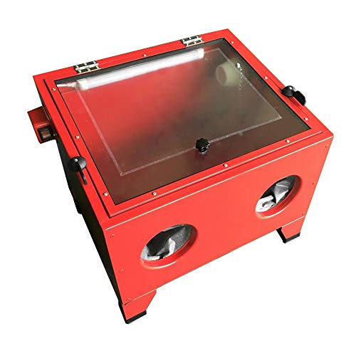 Winado 25 Gallon Bench Top Portable Sand Blaster Cabinet Kit, 40-120 Psi Power Air Sandblasting With Spray Gun & Nozzle Heavy Duty Steel Construction, Red #TOP2