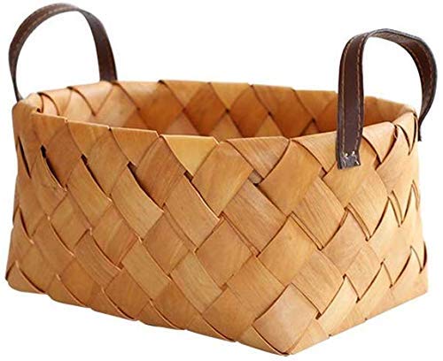 YELLAYBY Cesta de madera vintage hecha a mano para baloncesto, baloncesto, cesta de frutas y decoración de baloncesto de frutas azules