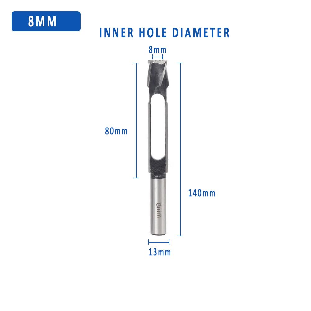 Coupe-bois en acier carbone pour le travail du bois - Tige de 13 mm - Diamètre : 8 mm, 10 mm, 12 mm, 14 mm, 15 mm, 16 mm, 18 mm, 19 mm, 20 mm, 25 mm, 30 mm, 35 mm, 40 mm
