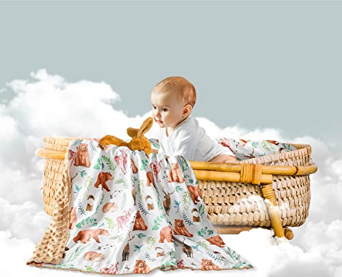 Jola's House 3 Piece Baby Crib Bedding Set Woodland Soft Bean Dot Neutral Unisex Nursery Bedding Set For Boys Or Fitted Girls Crib Sheet Blanket And Crib Skirt #TOP2