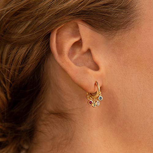 Mevecco Gold Colorful Cz Tassel Huggie Hoop Earrings 18K Gold Plated Dainty Small Multicolor Cz Tassel Dangle Drop Huggy Sleeper Earrings For Women Gift For Her #TOP2