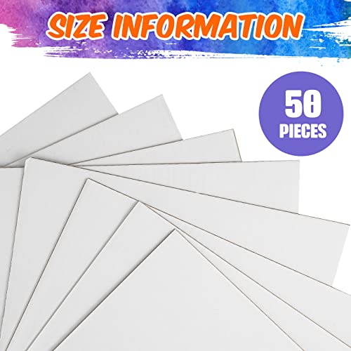 Image of 50 Pack Corrugated Cardboard Sheets Flat Hard Cardboard Inserts Back to School Classroom Supplies Flat Squares Separators for Shipping, Mailing, Packing, Art Projects, DIY Crafts(11 x 8.7 Inch,White)