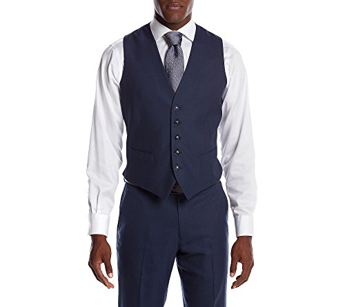 Perry Ellis mens Slim Fit Separate (Blazer, Pant, and Vest) business suit vests, Blue Vest, X-Large US