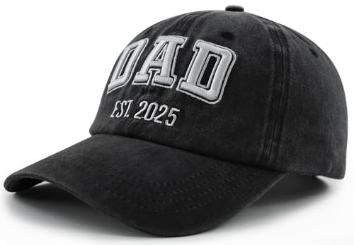Image of SHANVANKE Funny Dad Est 2025 Hat for Men, Adjustable Cotton 3D Embroidered Daddy Baseball Cap