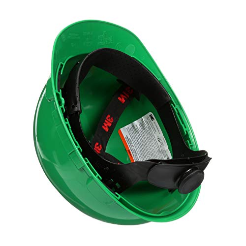 3M H-704R Green Short Brim Hard Hat - 4-Point Suspension - Ratchet Adjustment - 078371-64200 [Price Is Per Each] #TOP2