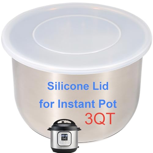 Silicone Lid for Instant Pot 3 QT, 8.1IN Reusable Pot Cover for Instant Pot 3 Quart, Lid 3 qt for Instantpot, Reusable Silicone Lid for Bowl & Food Cover, Accessories for Instapot, Transparent White